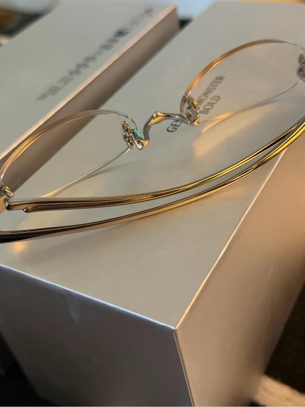 GENTLE MONSTER Furi Silver Rimless Oval Clear Glasses